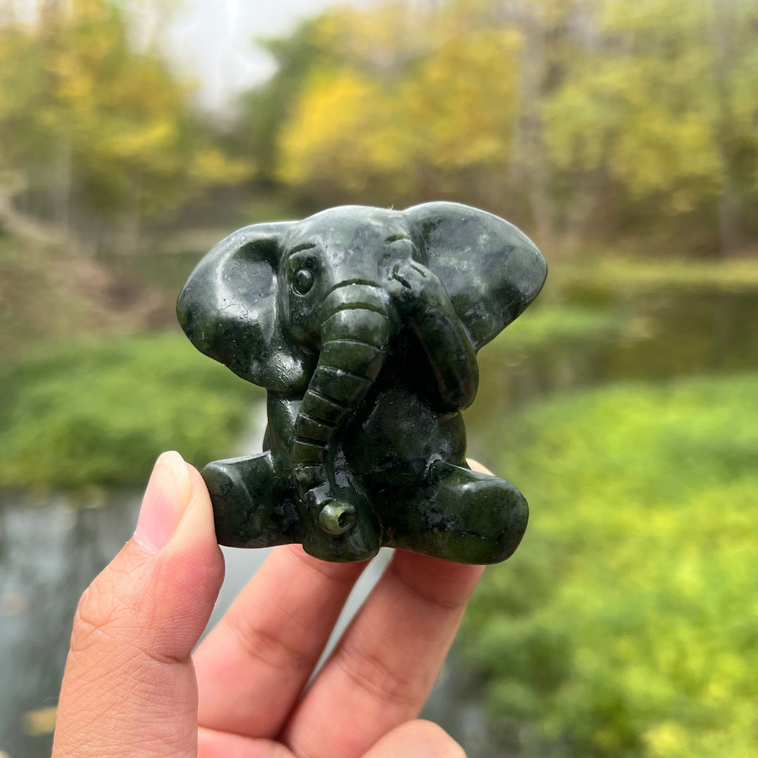 Xiuyan Jade Elephant Carving