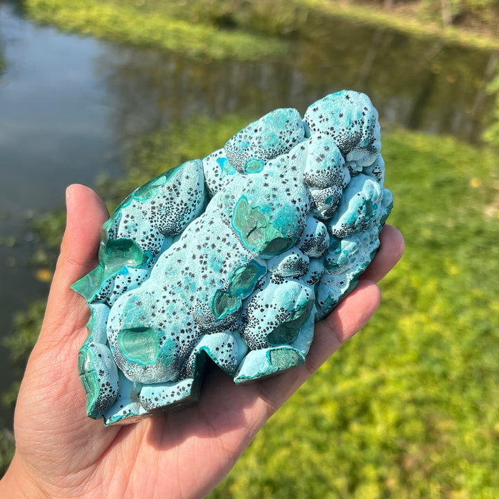 Malachite Geode Skull