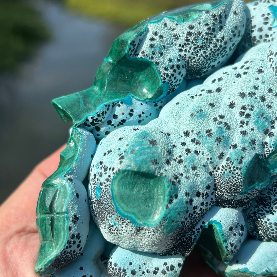 Malachite Geode Skull