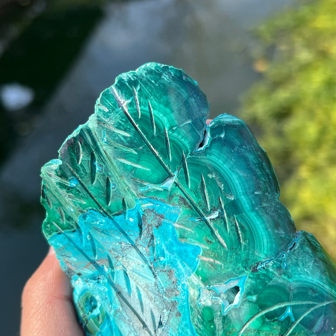 Malachite Geode Skull