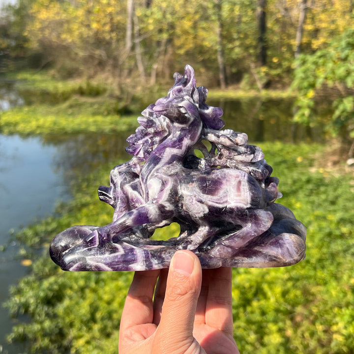 Dream Amethyst Deer Carving