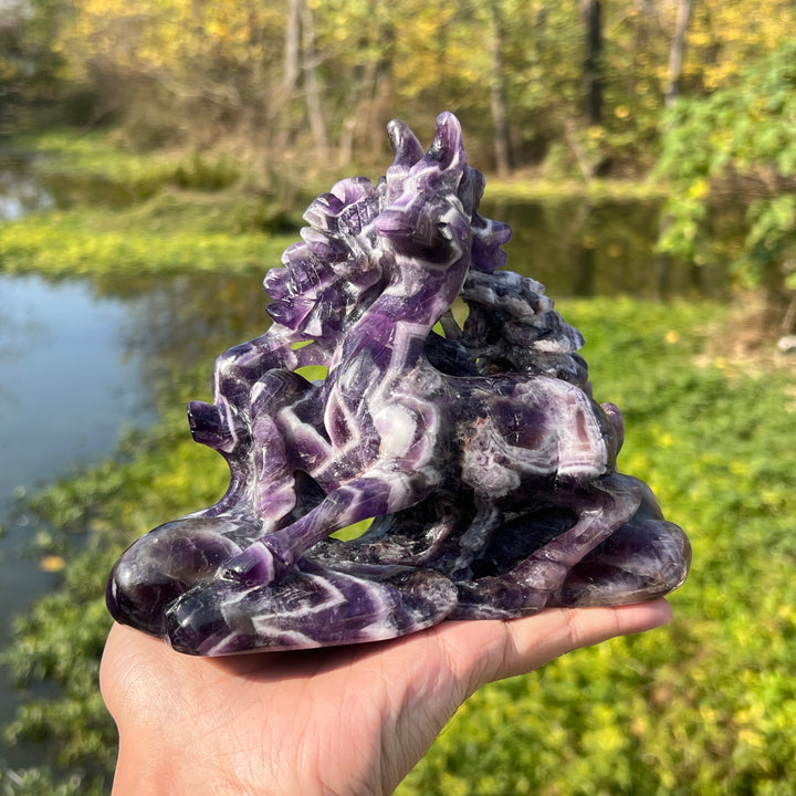 Dream Amethyst Deer Carving