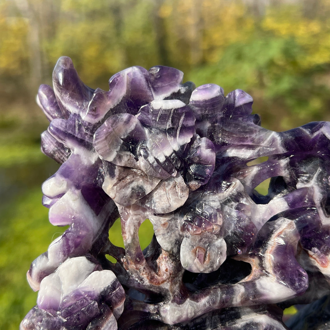 Dream Amethyst Deer Carving