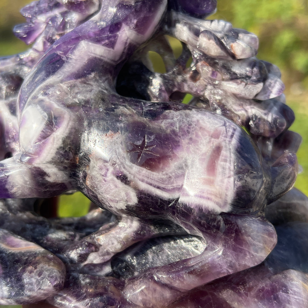 Dream Amethyst Deer Carving