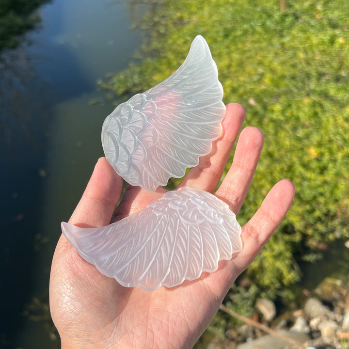 Selenite Wing+Holder