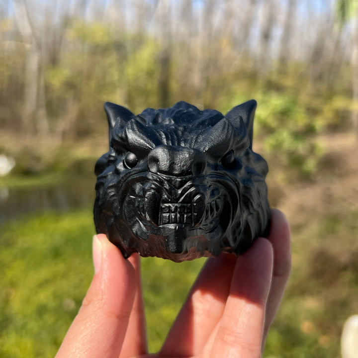 Obsidian Wolf Skull