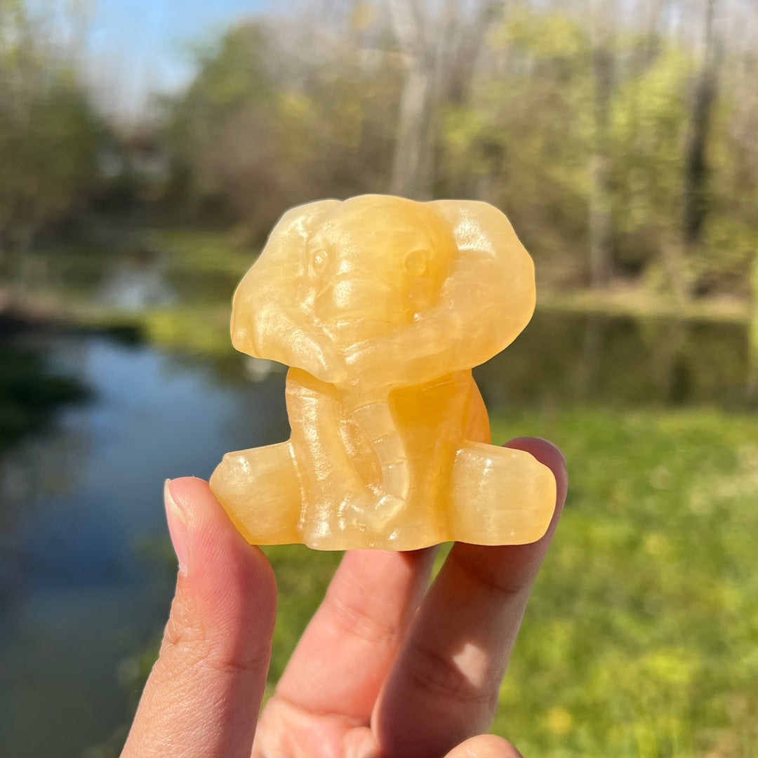 Yellow Calcite Elephant