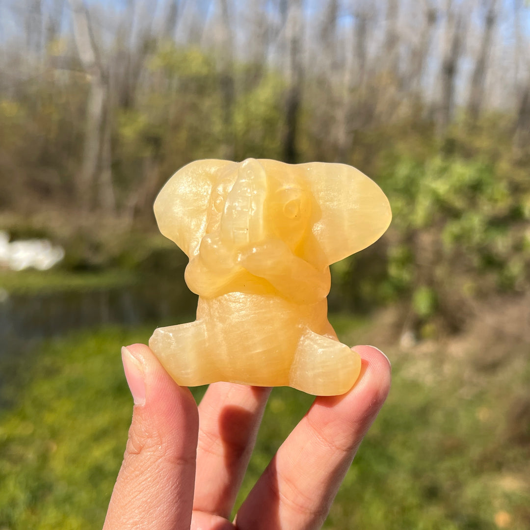 Yellow Calcite Elephant