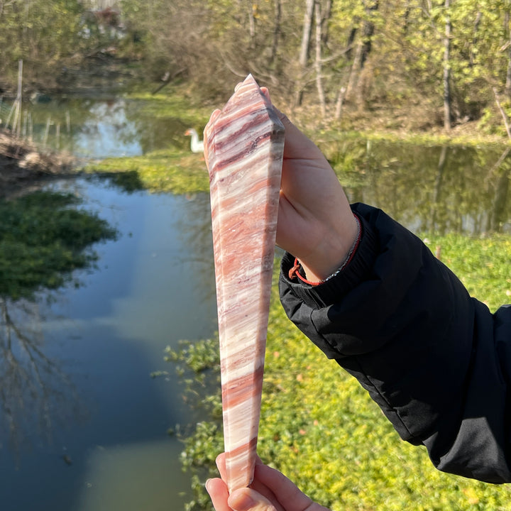 Pink Thousand Layer Agate Wand