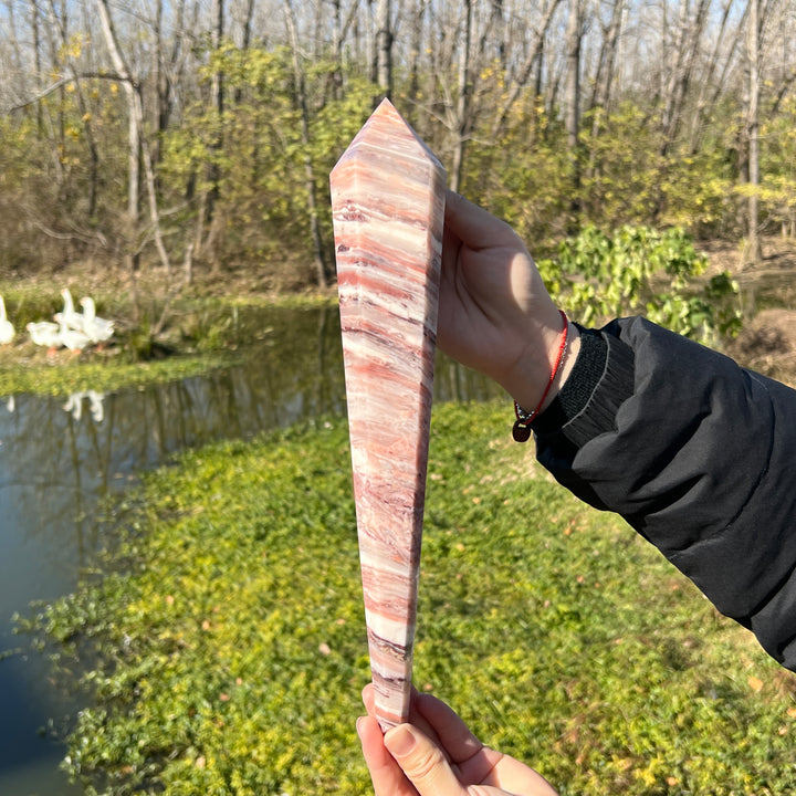 Pink Thousand Layer Agate Wand