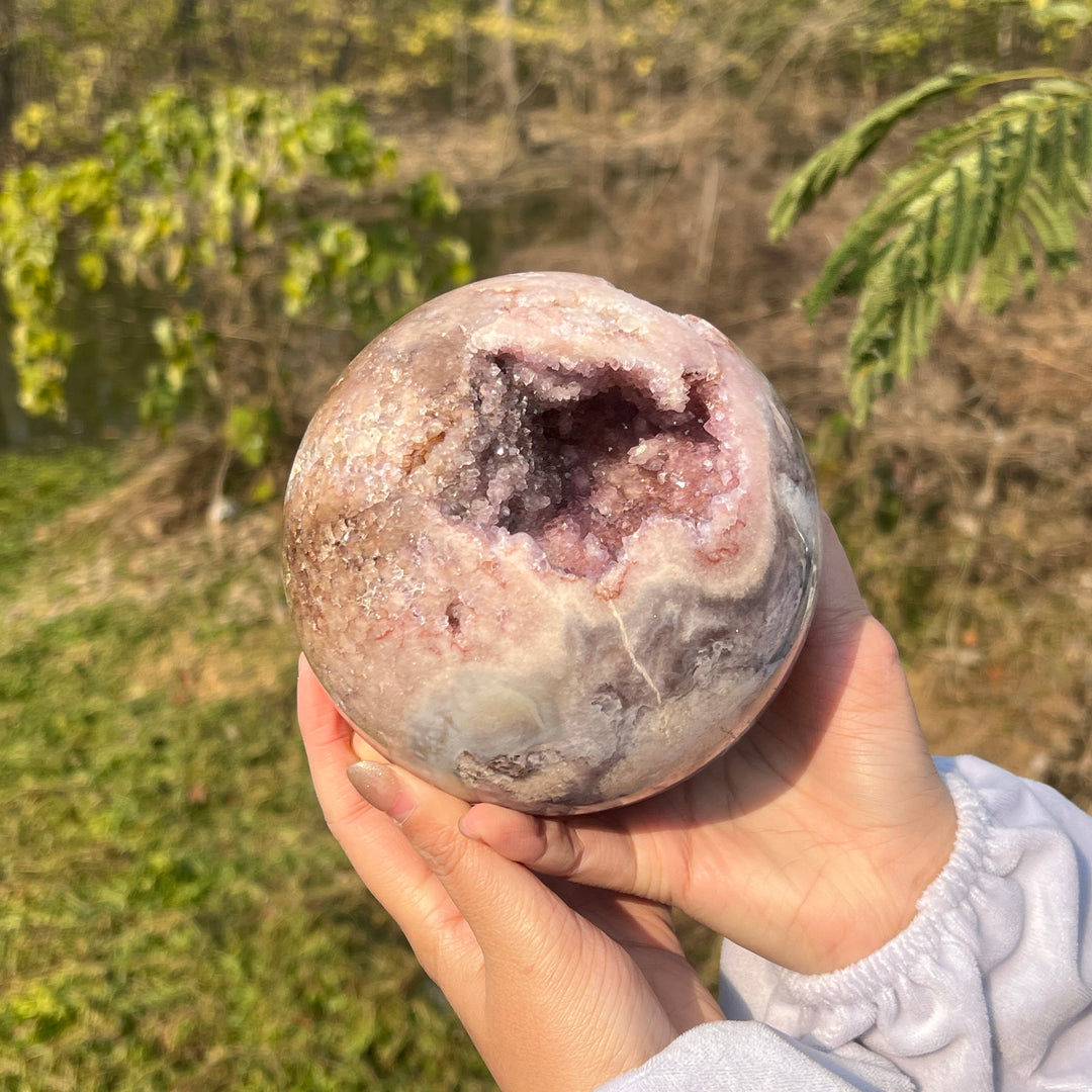 Pink Amethyst Geode Sphere