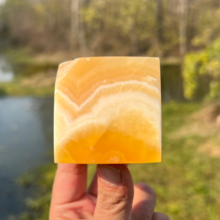 Yellow Calcite Cube