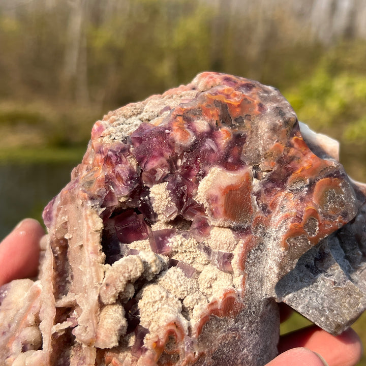 Fluorite With Quartz Skull