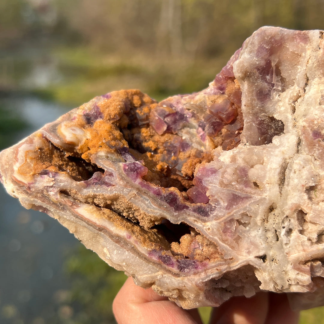 Fluorite With Quartz Skull