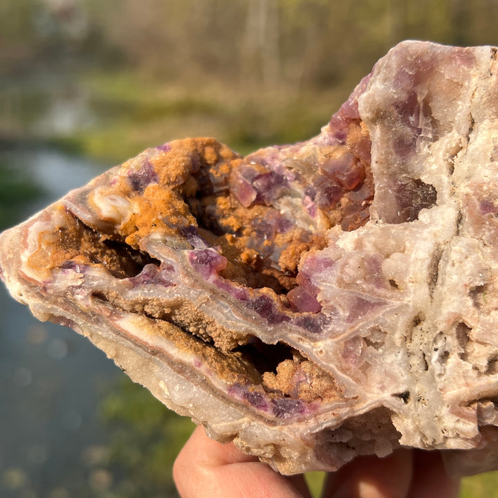 Fluorite With Quartz Skull