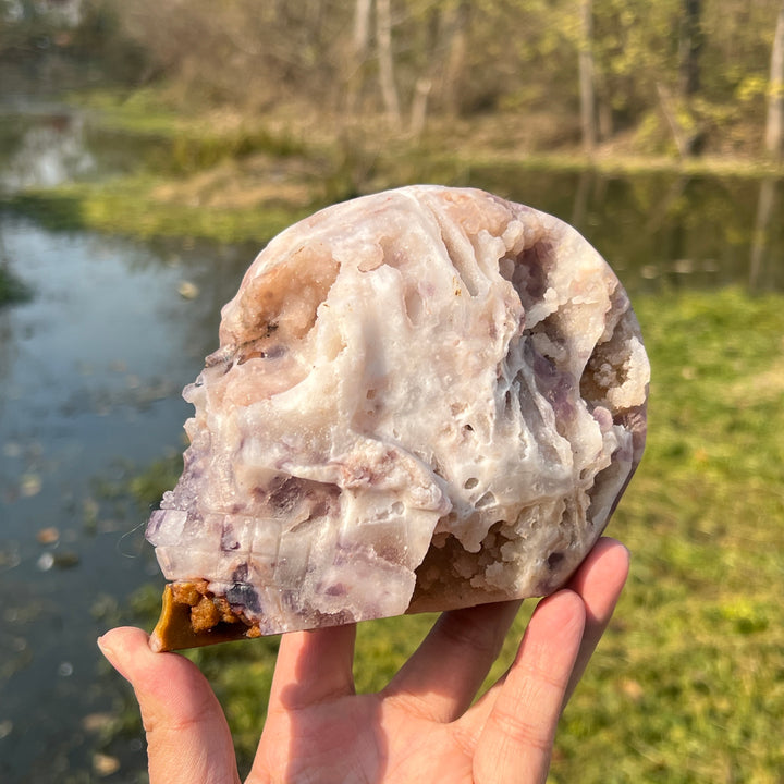 Fluorite With Quartz Skull