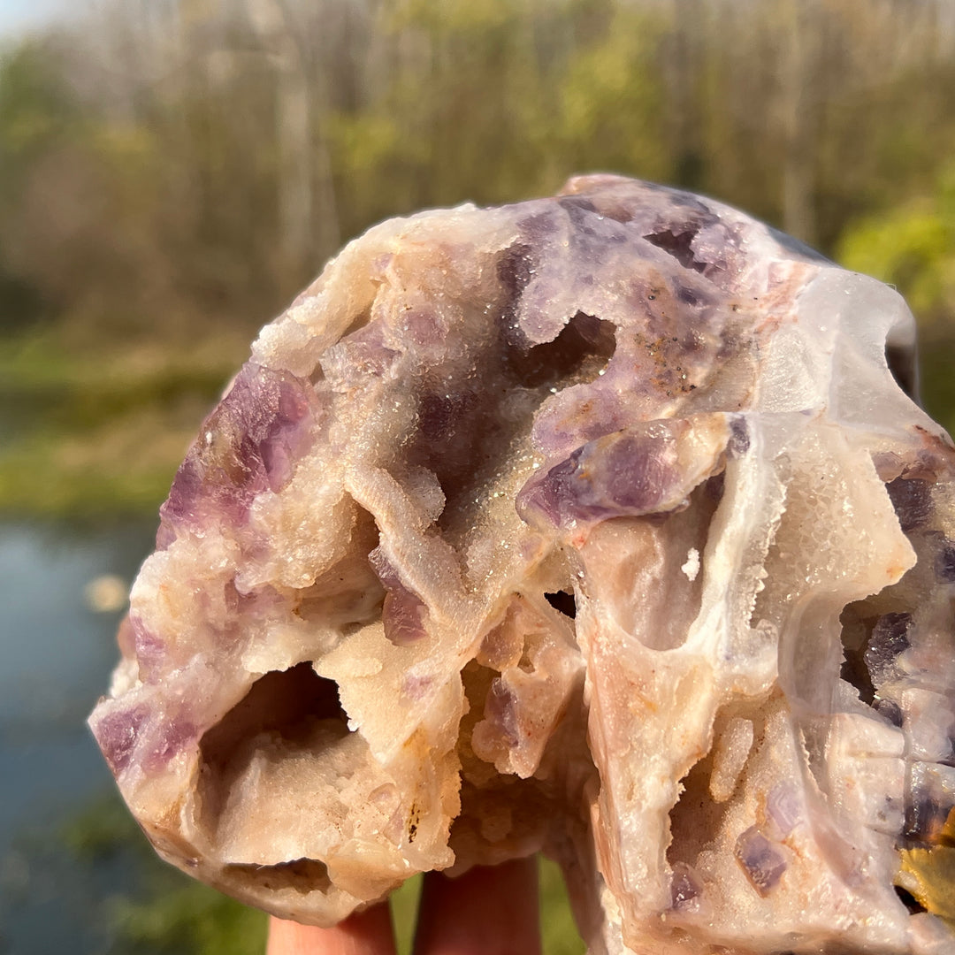 Fluorite With Quartz Skull