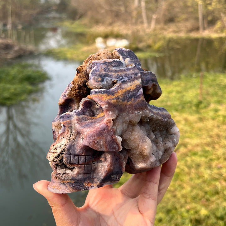 Fluorite With Quartz Skull