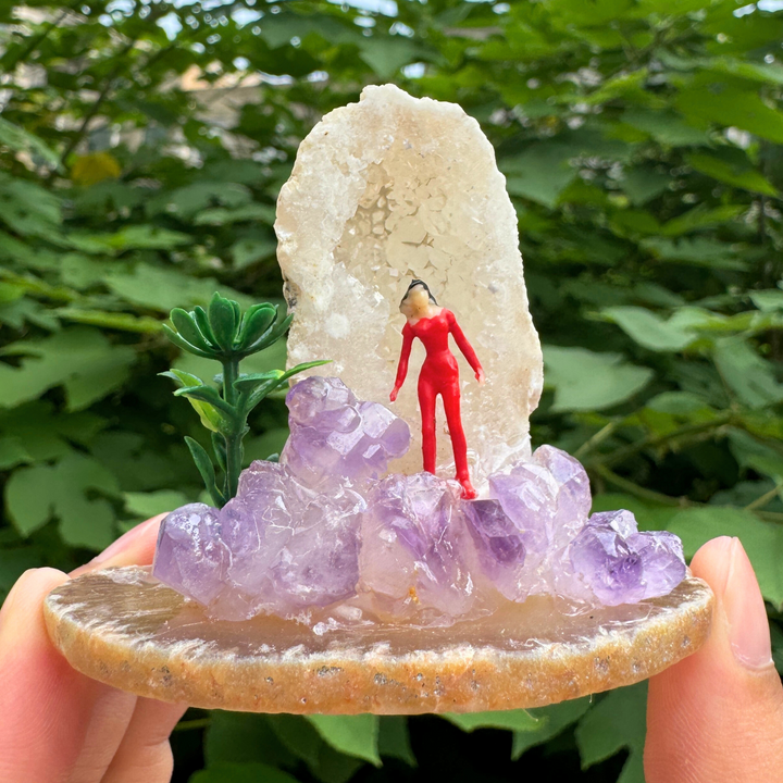 Amethyst Cluster And People