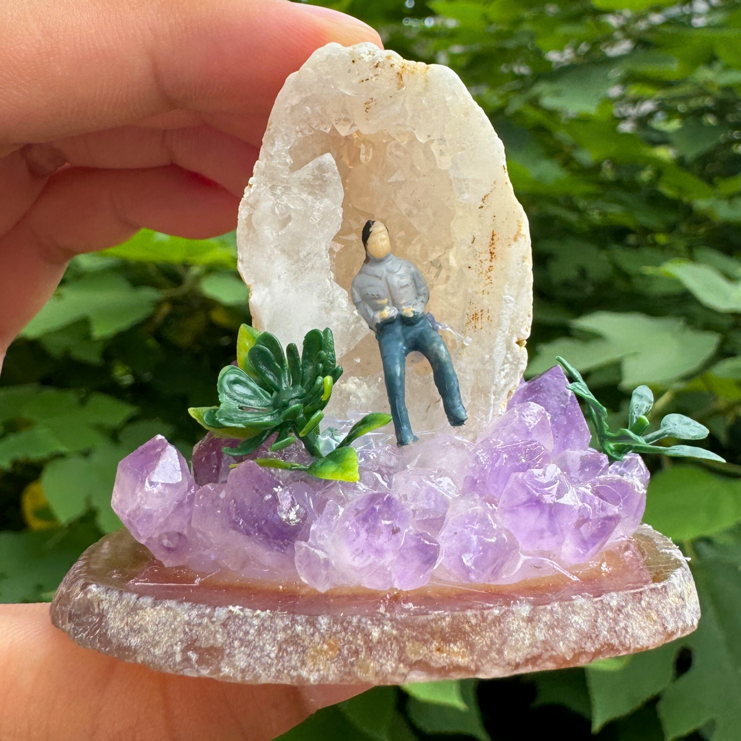 Amethyst Cluster And People