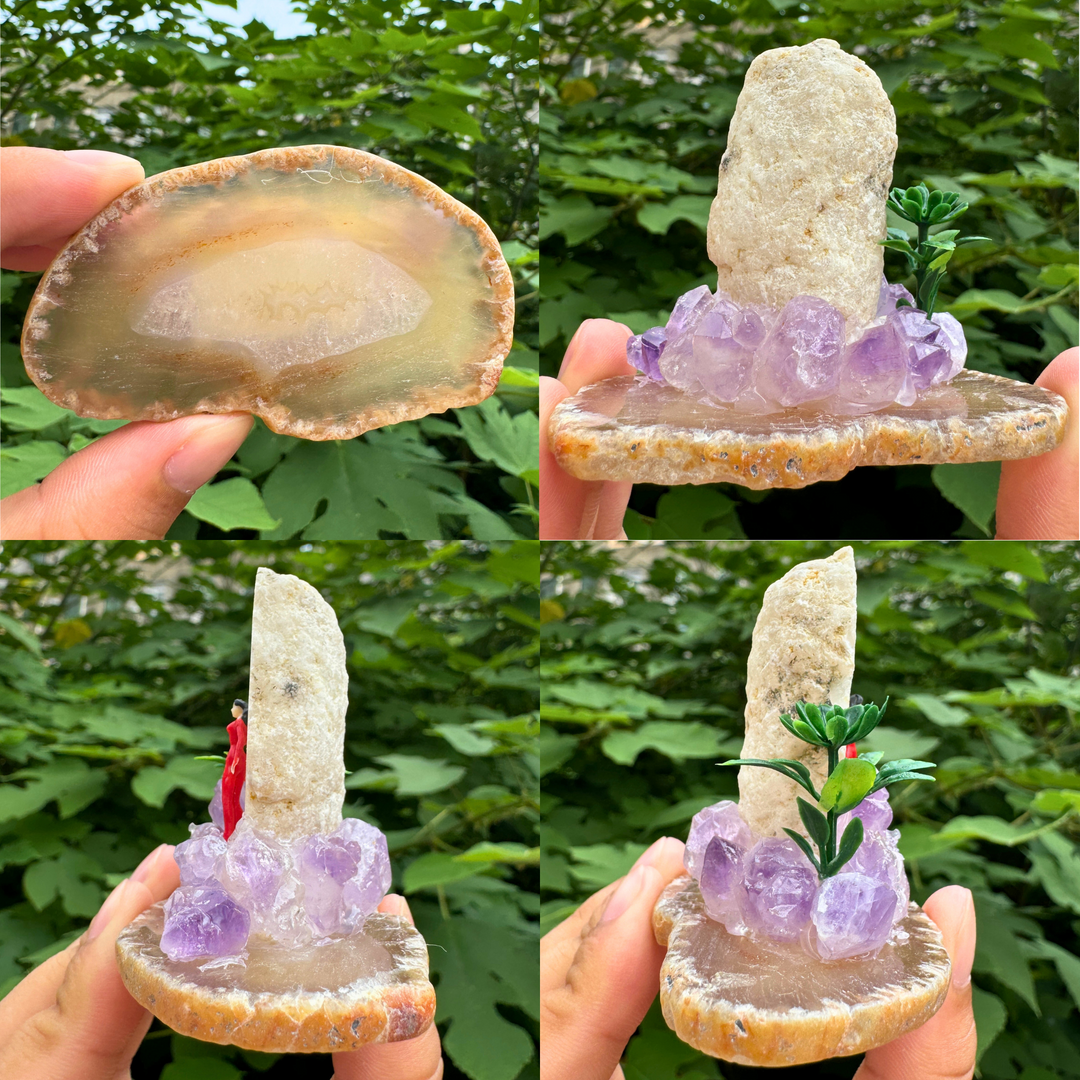 Amethyst Cluster And People