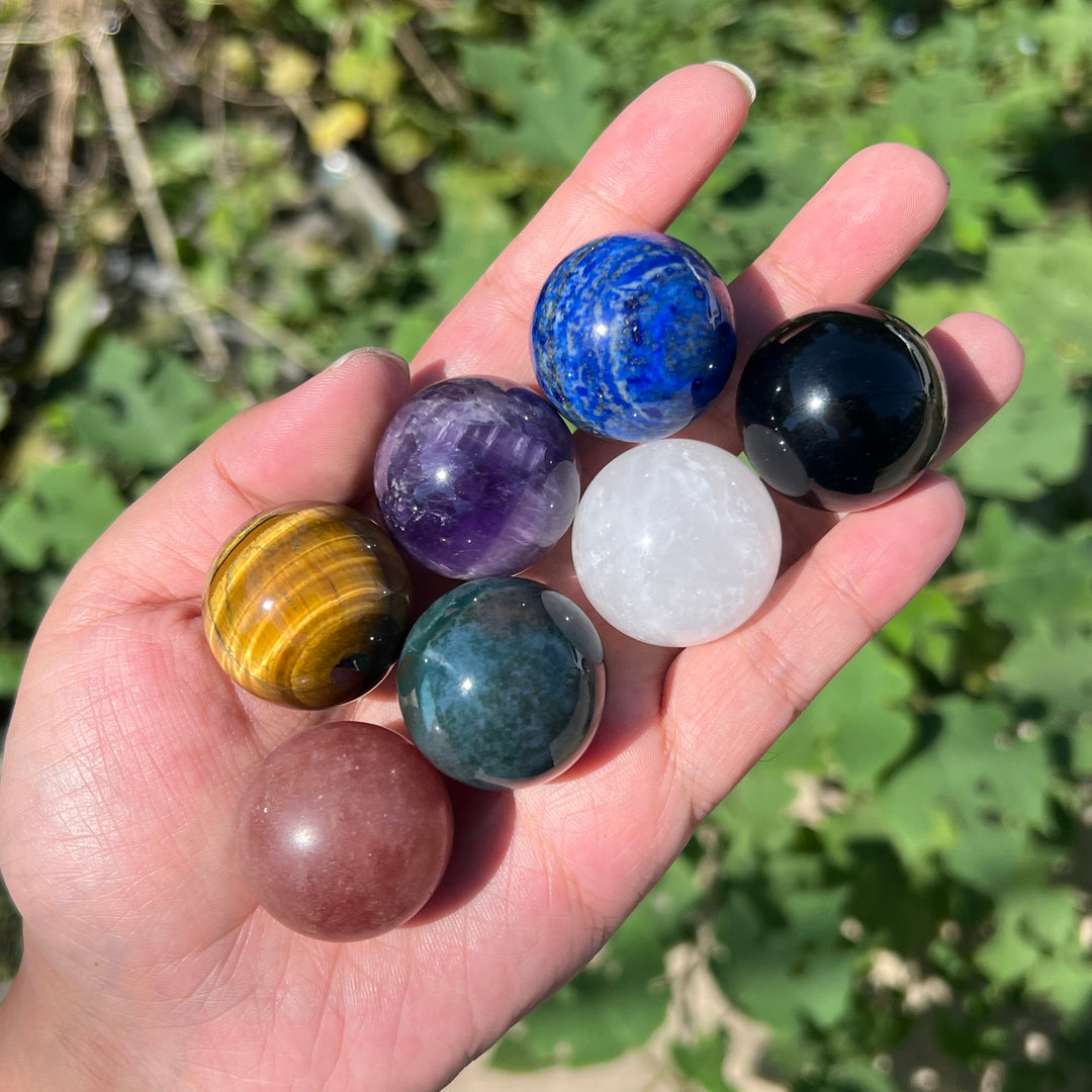 7 Chakra Spheres Set with Holder