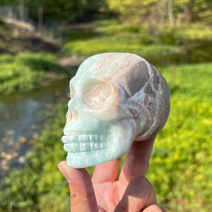 Caribbean Blue Calcite Skull