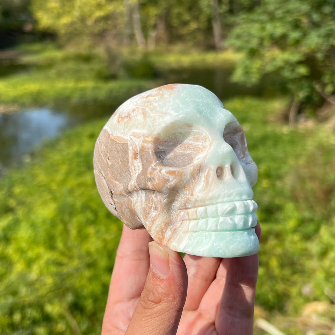 Caribbean Blue Calcite Skull