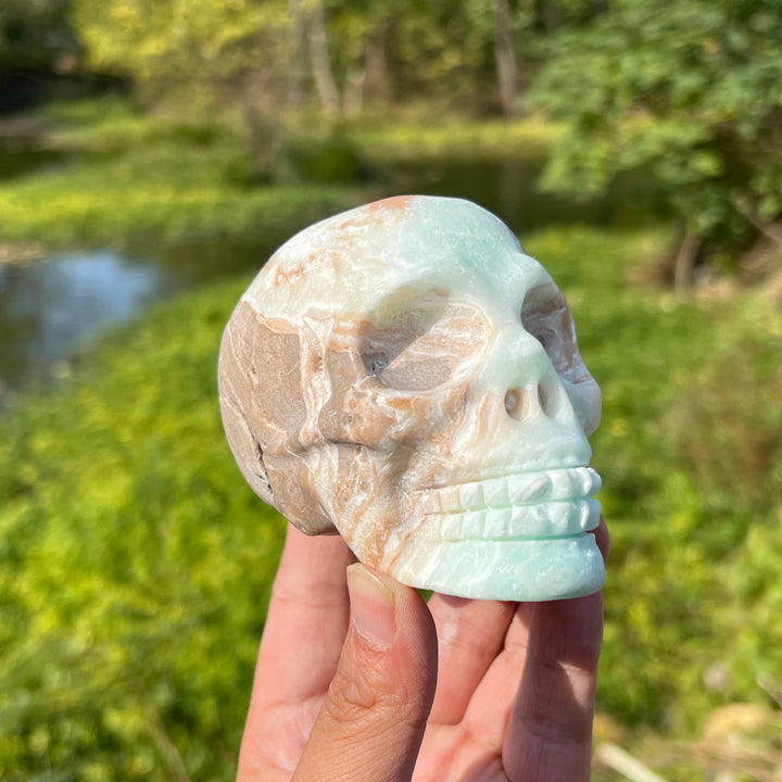 Caribbean Blue Calcite Skull