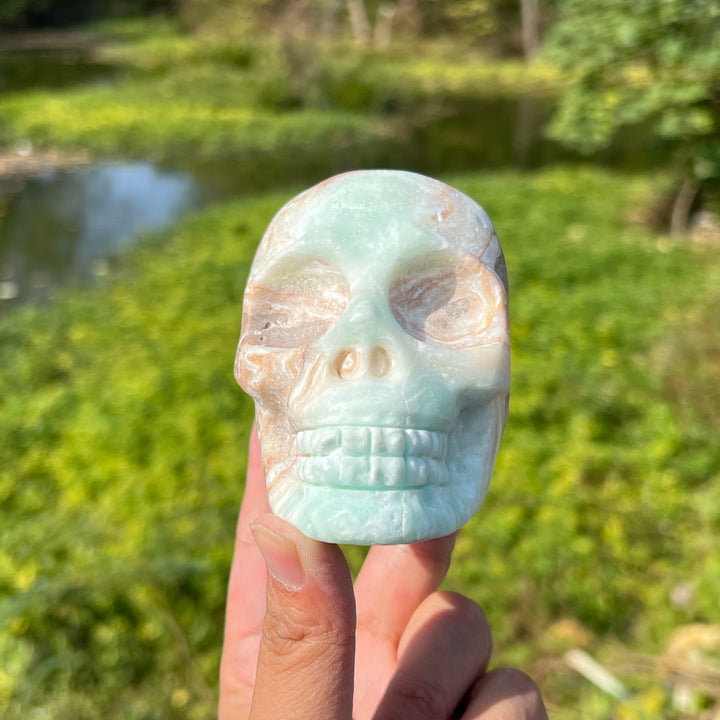 Caribbean Blue Calcite Skull