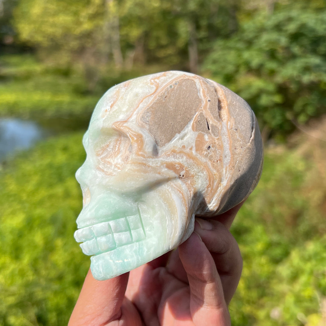 Caribbean Blue Calcite Skull