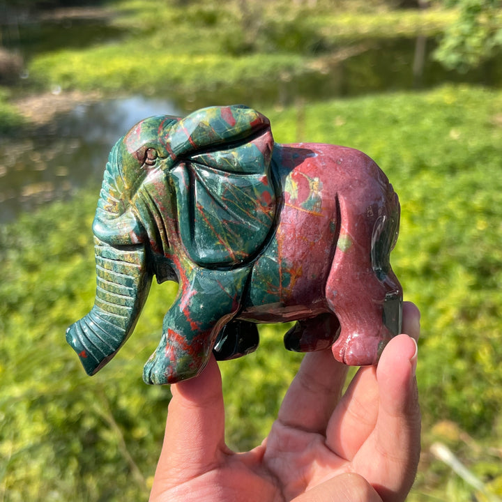 Ocean Jasper Elephant Carving