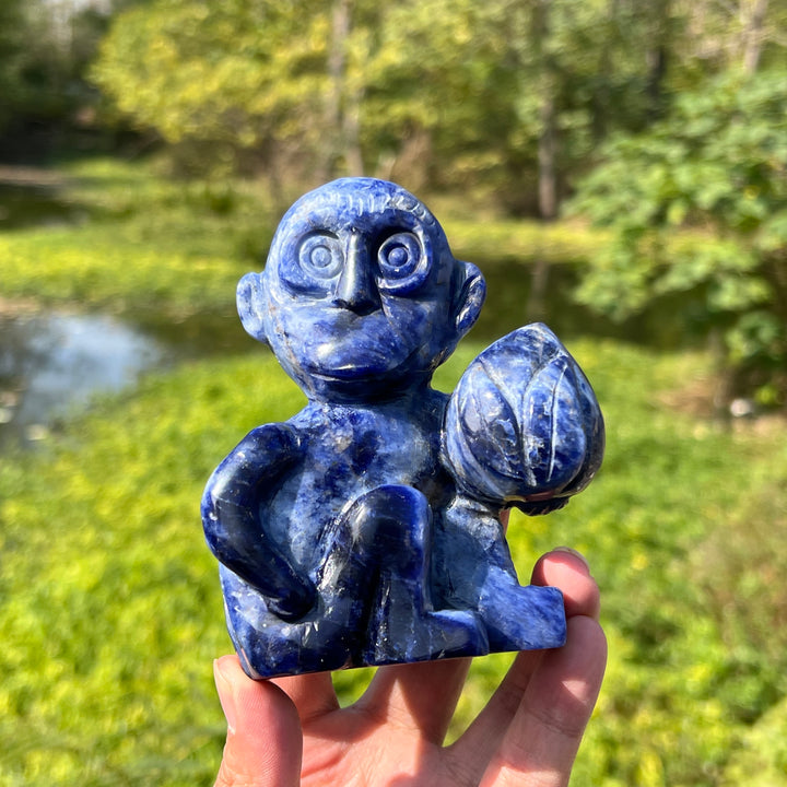 Sodalite Monkey Carving