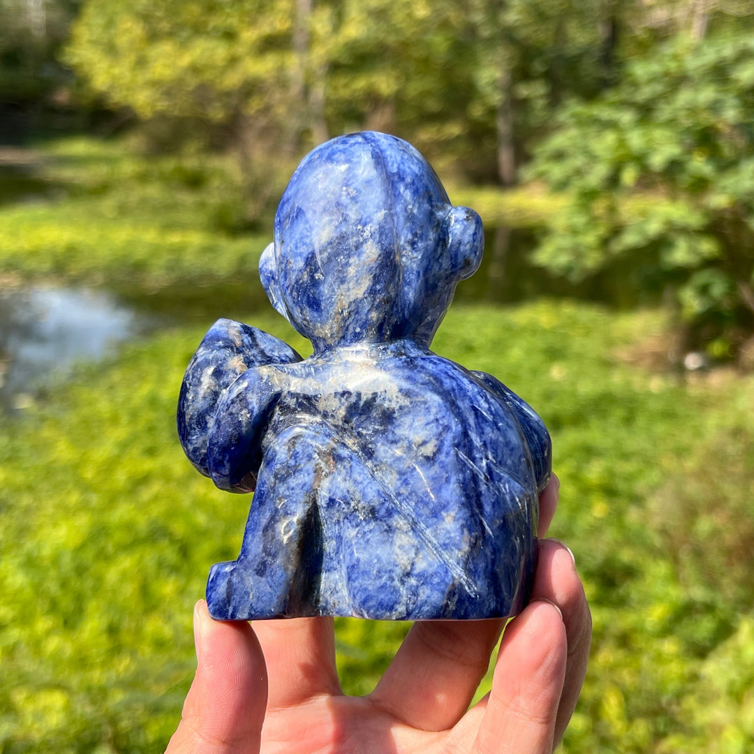 Sodalite Monkey Carving