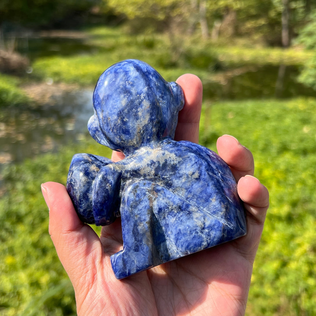 Sodalite Monkey Carving