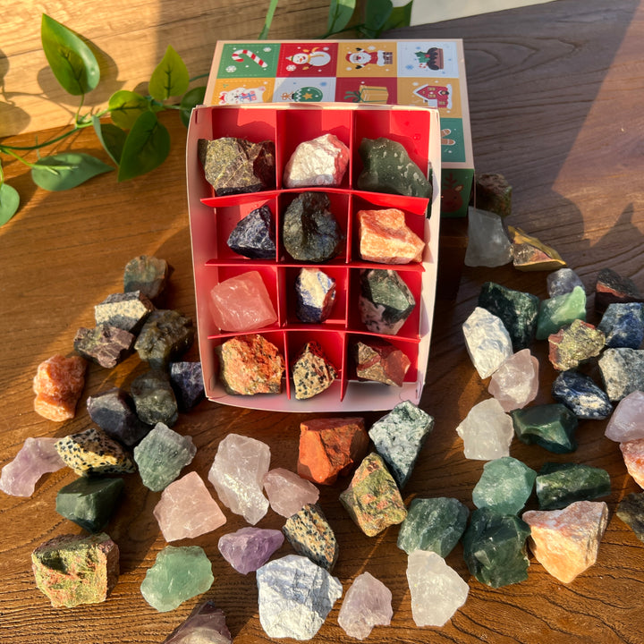 Christmas 12Days Raw Stone Crystal Gift Box