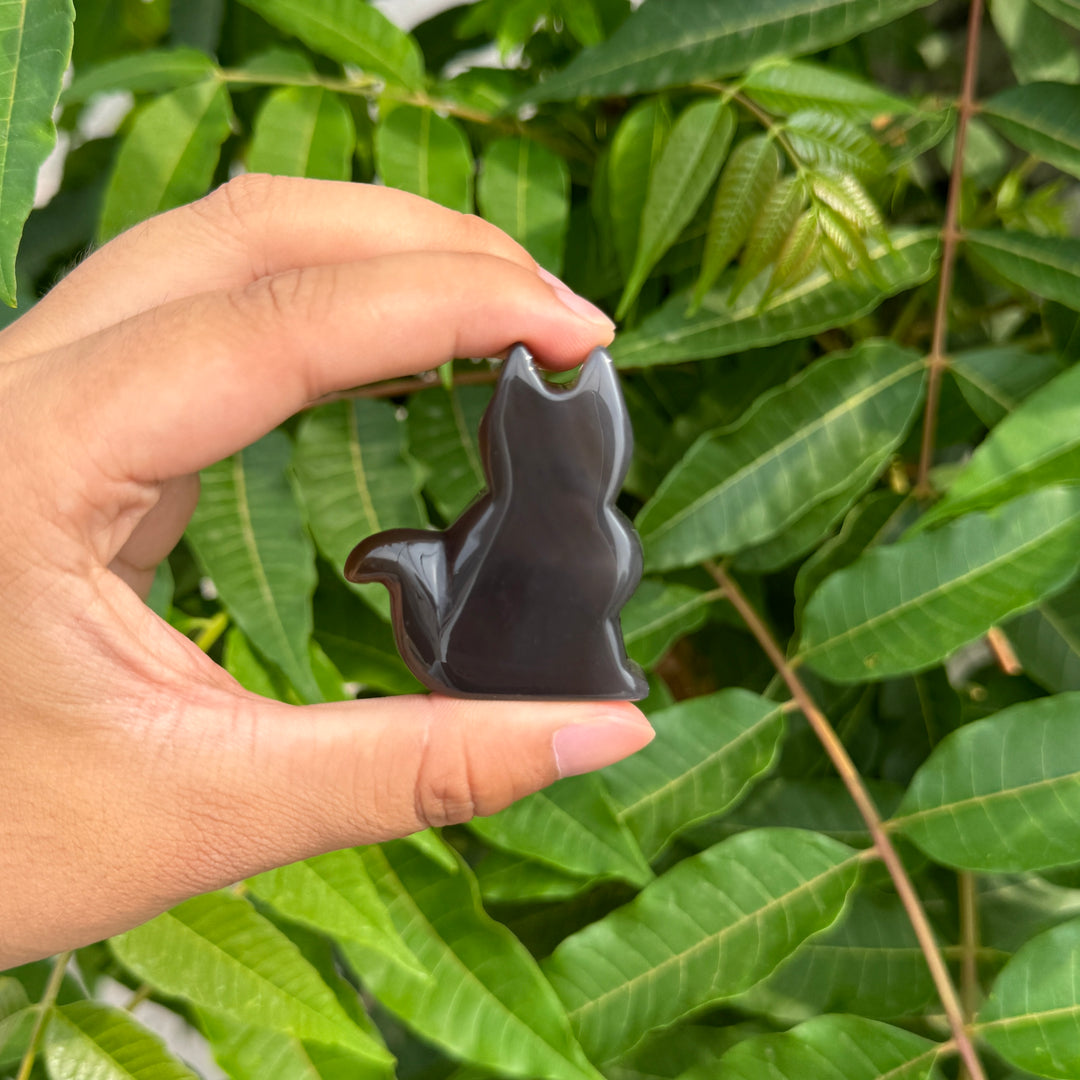 Chien et chat en agate