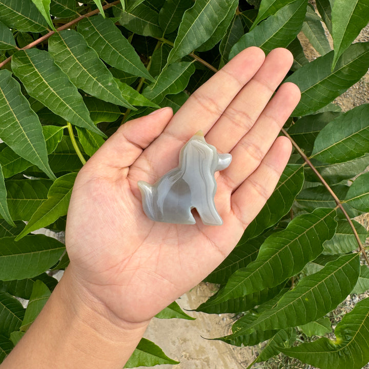 Chien et chat en agate