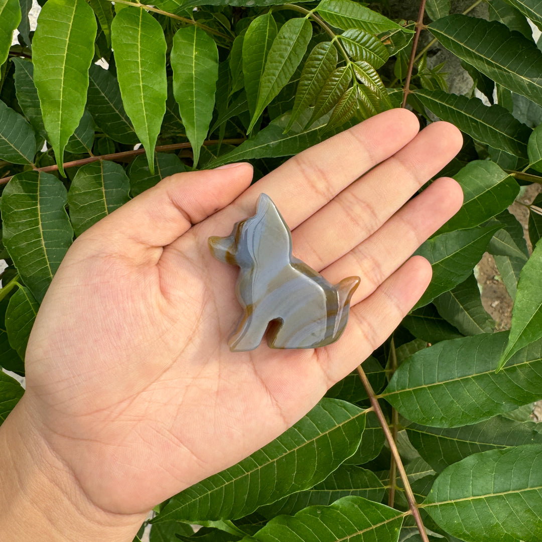 Chien et chat en agate