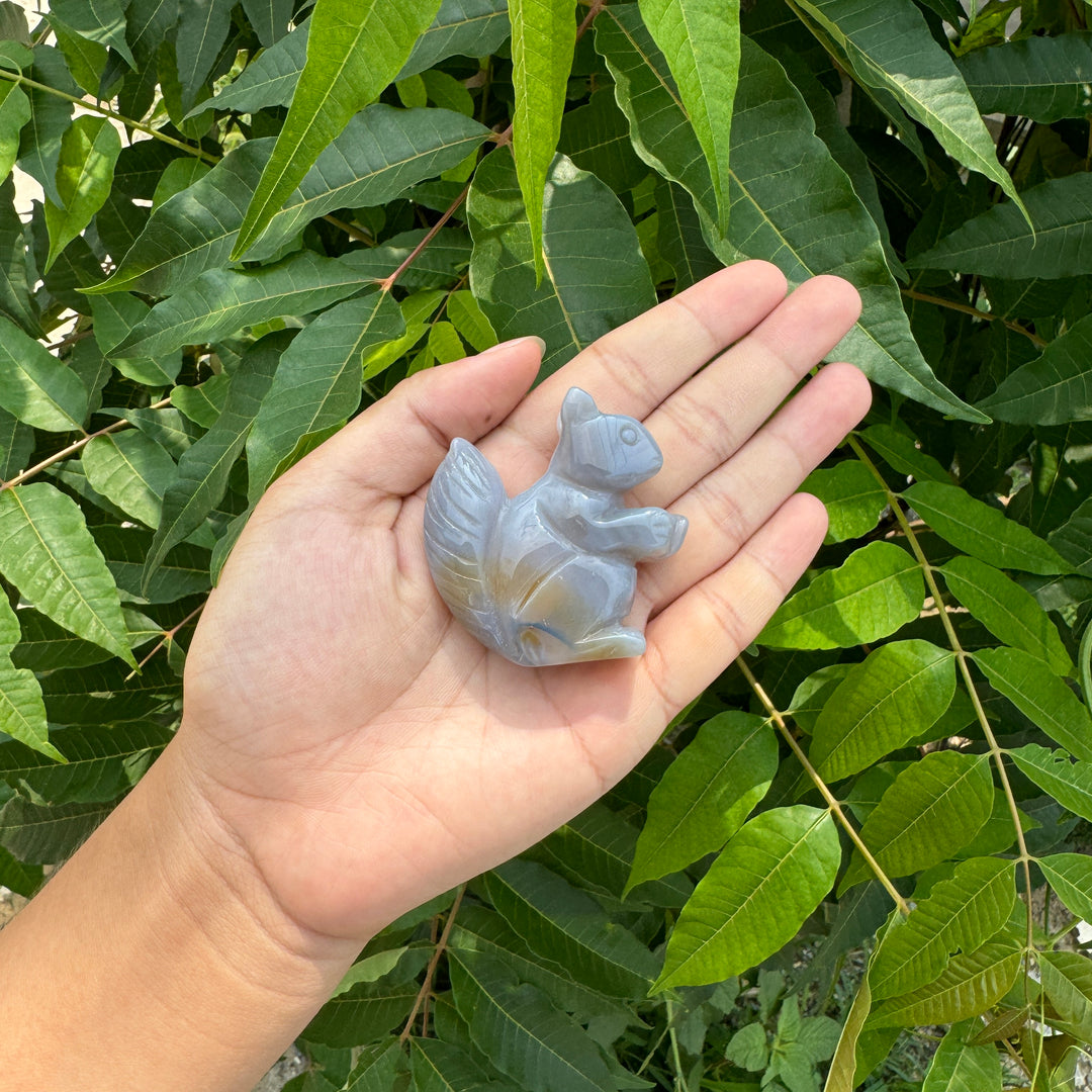 Agate Geode Squirrel Carving