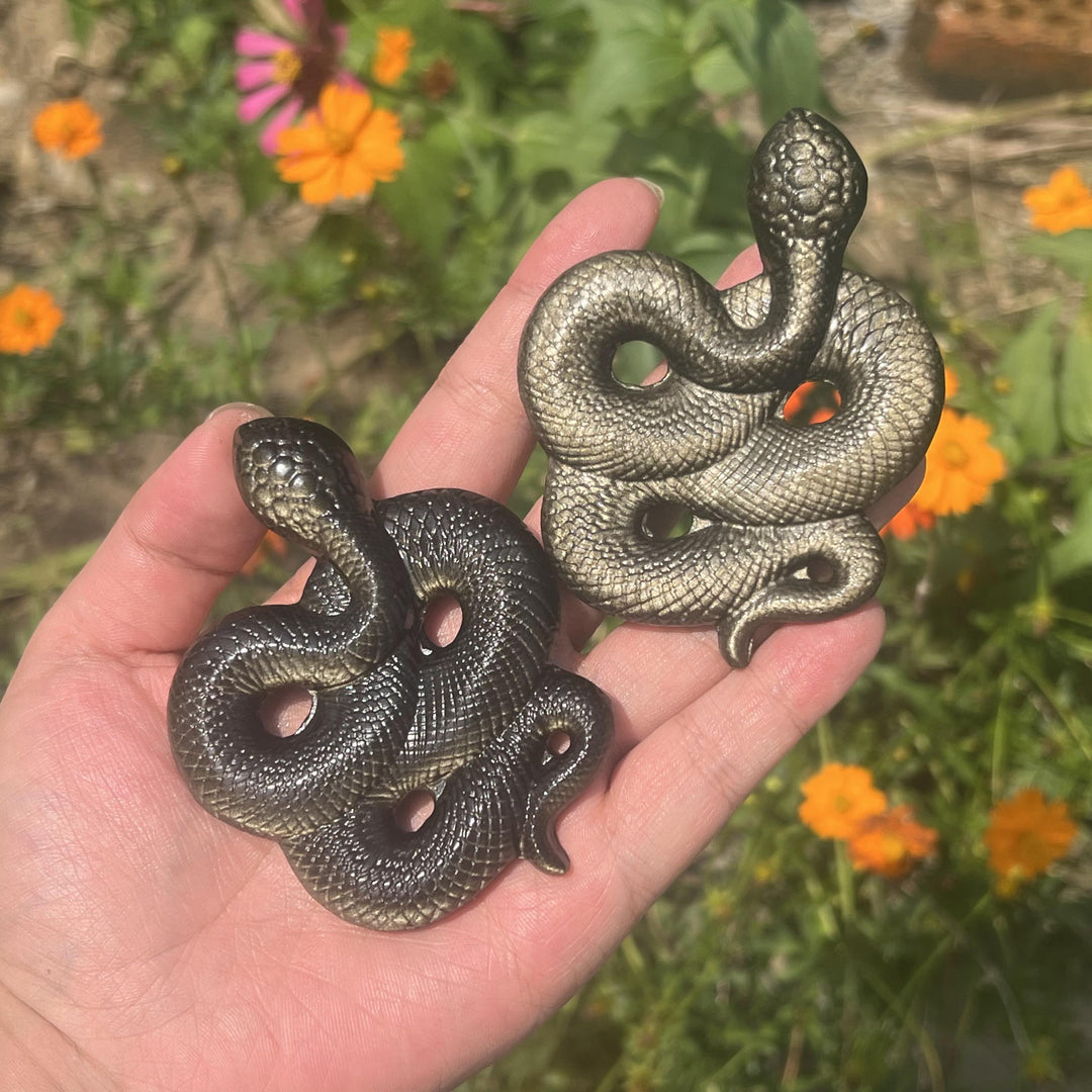 Golden Obsidian Snake Slice