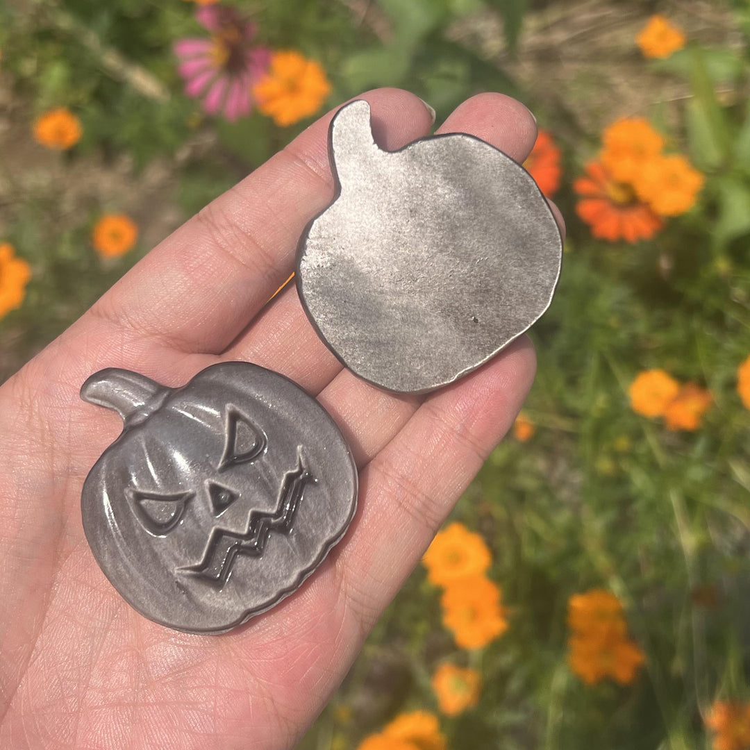 Silver Obsidian Pumpkin Slice