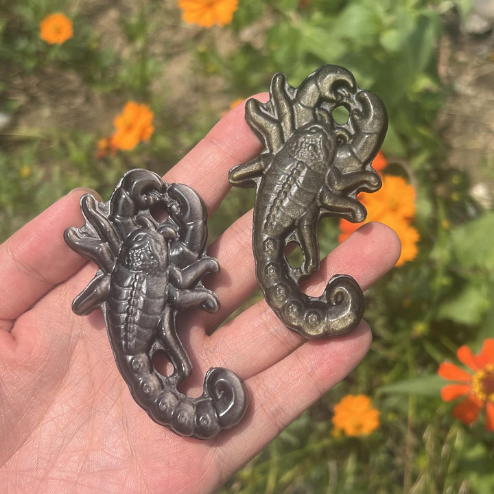 Golden/Silver Obsidian Scorpion Slice