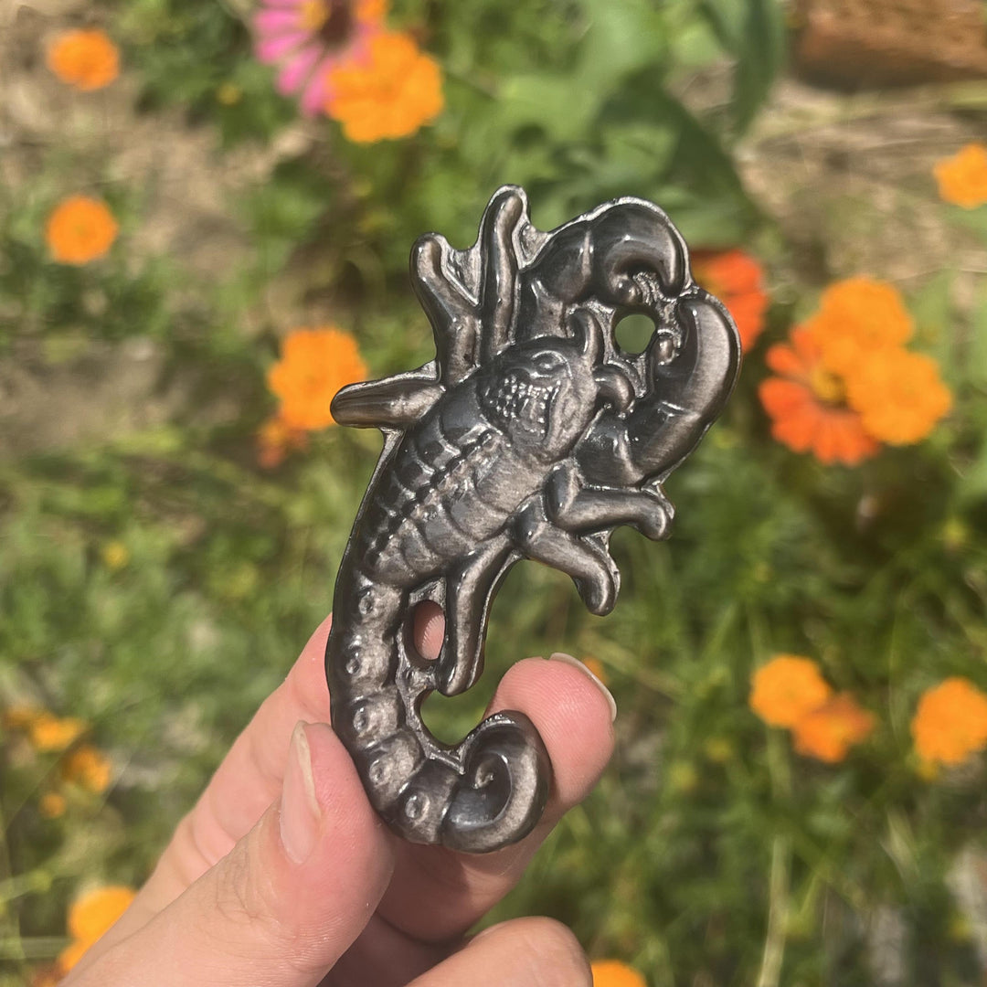 Golden/Silver Obsidian Scorpion Slice