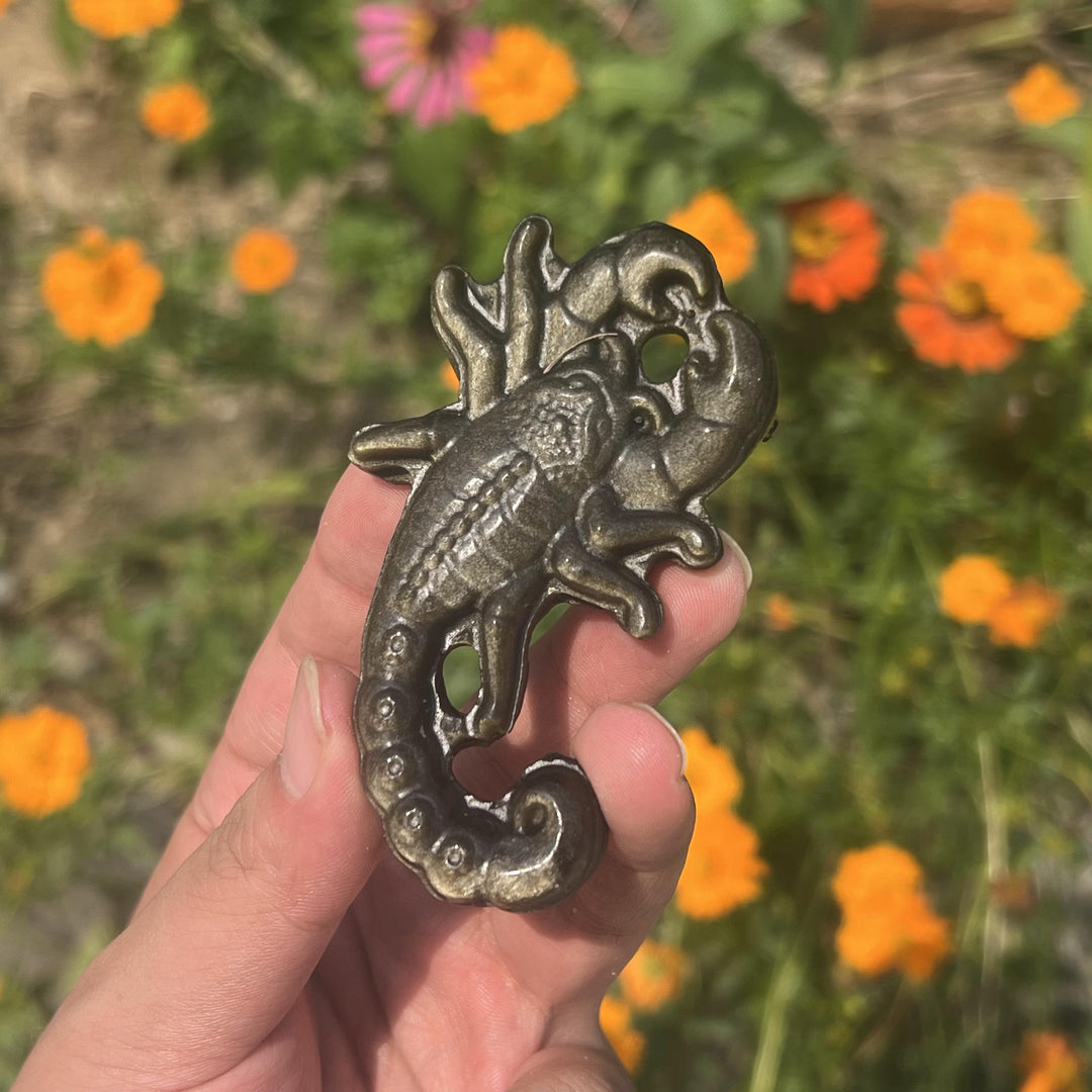 Golden/Silver Obsidian Scorpion Slice