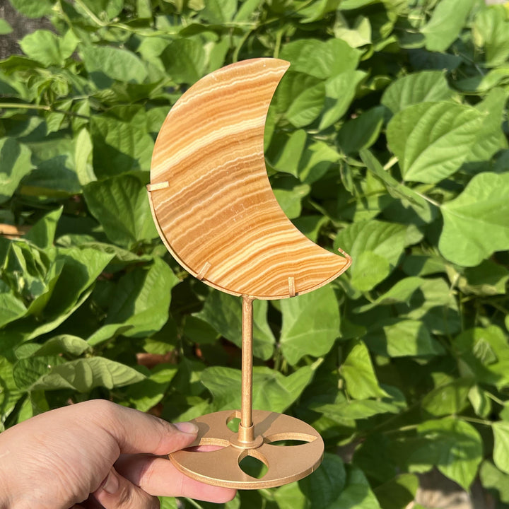 Yellow Calcite Moon With Stand