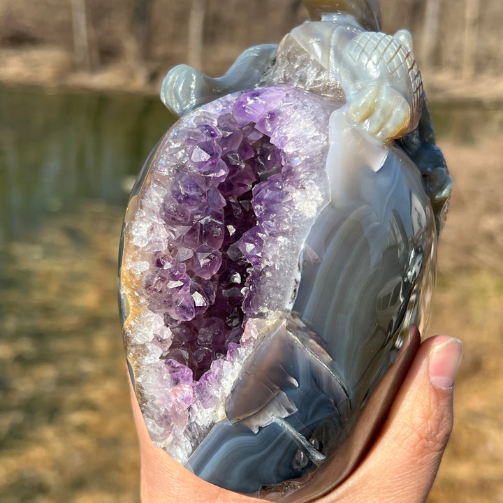 Amethyst Geode Agate Dragon #DK212