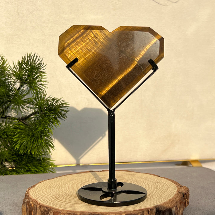 Tiger Eye Heart With Holder