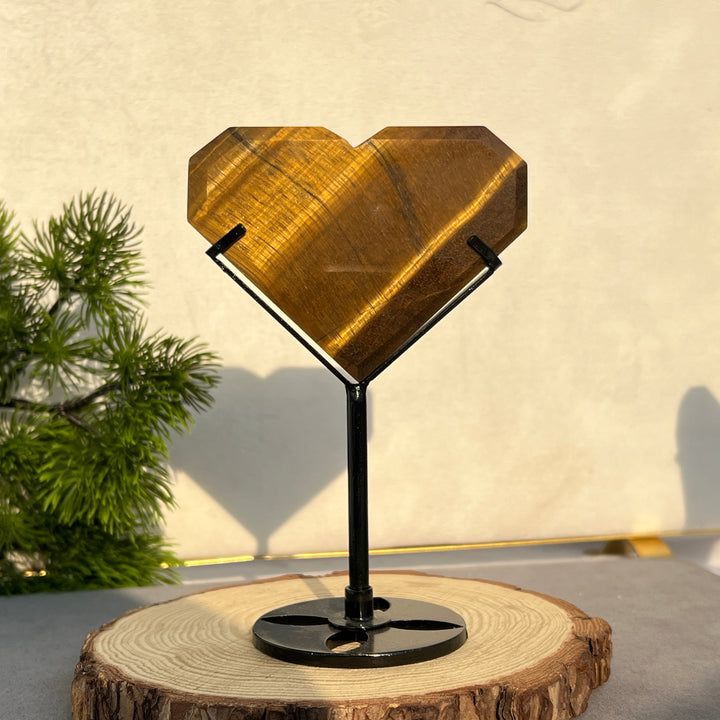 Tiger Eye Heart With Holder