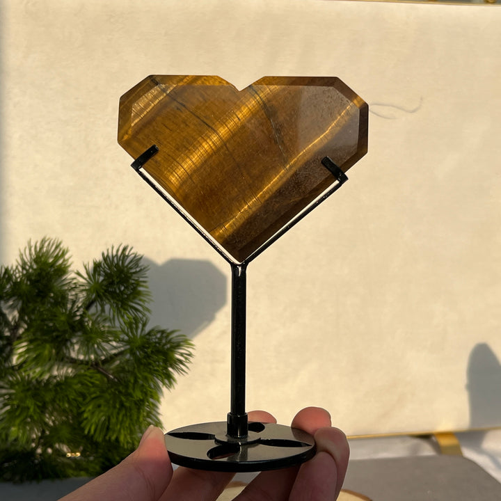 Tiger Eye Heart With Holder